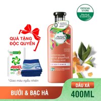 [ MUA LẺ TẶNG TÚI NƯỚC GIẶT ARIEL + KHĂN TẮM ] Dầu Xả Herbal Essences Bưởi & Bạc Hà chai 400ml LazadaMall