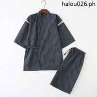· Mùa Xuân Hè Phong Cách Nhật Bản Homewear Nam Nửa Tay Bộ Đồ Ngủ Bộ Đồ Ngủ Kimono Nhật Bản Jinbei Rend-Up Hot Spring Sw