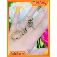 [ N558 ] Nhẫn Nữ mạ vàng đính đá thiết kế bông hoa sang trọng nhưng nhẹ nhàng - Tubi cony