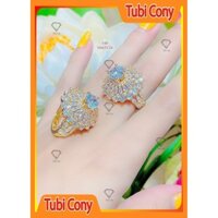 [ N663 ] Nhẫn Nữ mạ vàng đính đá thiết kế bông hoa sang trọng nhưng nhẹ nhàng - Tubi cony