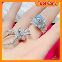 [ N706 ] Nhẫn nữ bạch kim N706 hột cao đính đá CZ nhân tạo Tubi Cony - Nhẫn nữ đẹp
