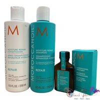 [ NA ] Combo Gội xả phục hồi độ ẩm Moroccanoil Repair 250mlx2 + Tinh dầu Moroccanoil Treatment 25ml