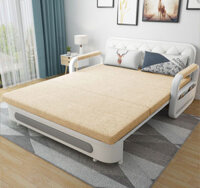 [ Nệm Cao Su Non - Giá Rẻ] Sofa Giường DAKITA DKB-912C - Kem Có Hộc Tủ Vải
