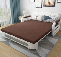 [ Nệm Cao Su Non - Giá Rẻ] Sofa Giường DAKITA DKB-912C - Nâu Có Hộc Tủ Vải