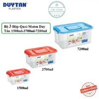 [ NÊN MUA] Bộ 3 hộp quai Matsu Duy Tân có nắp dung tích 1500ml, 3700ml, 7200ml chất liệu nhựa an toàn đảm bảo sức khỏe