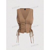 ( NÊN MUA LÙI 1 SIZE SO VỚI THƯỜNG MẶC - ORDER SHEIN ) SOHU TOP - Áo croptop kiểu gile thắt dây hai bên cá tính Y2K