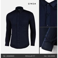 🍀 NEW 💯 . OWEN - Áo sơ mi ngắn Owen regular fit màu xanh đen - Áo sơ mi dài tay AR68082 Cực Đẹp .1 . M08 : . . ' . . ˢ