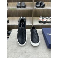 [ New 2024 ] Giày Slipon Dior Đen da bò logo thêu Ong đính hạt cườm LA on web fullbox bill thẻ phụ kiện