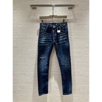 [ New 2024 ] Quần Jean bò Dsquared2 Biker Xanh rách tag móc tròn vẩy sơn LA 1-1 on web