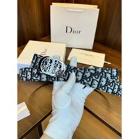 [ New 2024 ] Thắt lưng, dây nịt, belt Dior mặt bạc CD họa tiết monogram size 90-105cm LA 1-1 on web fullbox