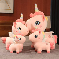 🦄 NEW🦄 Kỳ lân bông màu hồng dễ thương _ Gấu bông kỳ lân ngộ nghĩnh mềm mại _ thú nhồi bông kỳ lân ngựa một sừng