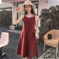 [ New - Sẵn] Váy hai dây kẻ caro Vintage ( Có ảnh thật )