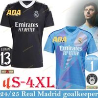 【 Người hâm mộ / S-4XL 】 Áo thun bóng đá thủ môn Real 24 / 25 RM Madrid Real