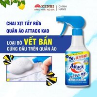 ( Nhật Bản ) Chai xịt tẩy sạch vết bẩn cứng đầu giày dép quần áo Attack Kao 300ml hàng chuẩn Nhật