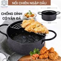 [ NHẬT BẢN Mojoo ] Nồi chiên ngập dầu Mojoo xuất nhật đường kính 20cm tặng kèm vỉ gác