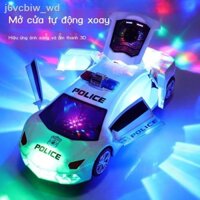 ◑ ✟ Nhảy điện biến dạng xoay đa năng xe cảnh sát cậu bé đồ chơi rung cùng phong cách trẻ em xe cô gái