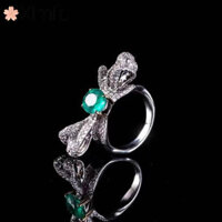 ❤ Nhẹ Sang Trọng Thanh Lịch Nơ Malachite Xanh Niche Nhẫn Độc Đáo Nữ Trang Sức Nhiều Màu Sắc❤