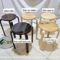 ( Nhiều loại )Ghế Đôn Tròn Gỗ Xếp Chồng Tiện Dụng