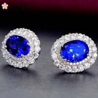 ❤ Nhiều Màu Chính Hãng Bán Nhiều Màu Sắc Kho Báu Bông Tai 6 Carat Tanzanite Bông Tai Ngọc Lục Bảo Đỏ Kim Cương Cưới Trang Sức❤