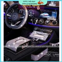 ( nhiều mẫu ) Hộp Đựng Khăn Giấy Trên Ô Tô Đính Đá Sang Trọng - Vương Miện - Thiên Nga