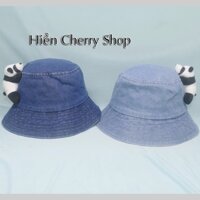 [ Nhiều mẫu]Nón BUCKET jean gấu trúc vòng đầu 56-58,5cm, mũ bucket jean hàng quảng châu vành 6cm, mũ jean thời trang.