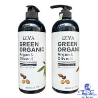 [ NK ] Dầu gội xả siêu mượt phục hồi LEVA Green Organic Argan & Olive oil ( hương nước hoa) 800mlx2