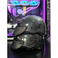 - Nón Bảo Hiểm Sơn Nhúng Carbon Vân Caro