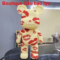🔥 Nóng bỏng 💥Mới 80cm môi đỏ bạo lực gấu khối nhỏ hạt ghép đồ chơi cho nam giới ngày Valentine quà tặng