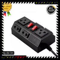 [ 𝐂𝐇Ố𝐓 𝐒𝐀𝐋𝐄 ] Ổ Cắm Điện 6 ổ Đa Năng Liền Dây 3 m có 2 công tắc Tắt/Mở 10A 250V CHÍNH HÃNG VINAKIP