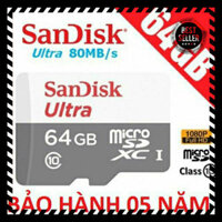 [ 𝐂𝐇Ố𝐓 𝐒𝐀𝐋𝐄 ] Thẻ Nhớ Micro SD San Disk 64Gb Class 10 Dùng Cho Máy Điện Thoại Smartphone, Loa Bluetooth, MP3, Má