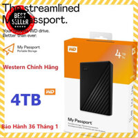 ░ Ổ cứng di động HDD 2.5 inch WD My Passport 4TB Portable USB 3.2 ( Đen ) New Chính Hãng 100% - Fullbox tặng kèm bao đựn