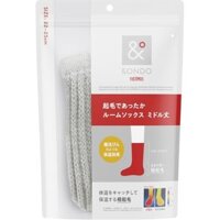 & Ondo Andondo Tất phòng ấm áp lót lông cừu dài vừa phải 22-25cm Màu xám giữ nhiệt giống như hiệu ứng cách nhiệt Tất ấm áp