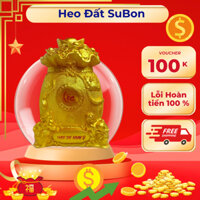 # Ống đất tiết kiệm kiểu dáng hũ vàng Tài Lộc phong thủy,size to sơn màu vàng gold Heo Đất SuBon