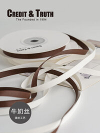 ~ Ống hút có sẵn 6mm Sữa Lụa Đánh Dấu Trang Dây Ruy Băng Ruy Băng Bánh Tự Làm Chất Liệu Gói Bó Hoa Nướng Nơ Dây Đeo