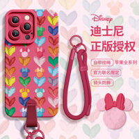 ♥ Ốp điện thoại Apple 15, vỏ bảo vệ mới cho iPhone 14 Plus, dây silicone, hình trái tim Minnie, tương thích với 13 Pro Max, chống sốc, điều chỉnh cho 12, đơn giản cho 11, cá tính cho X, Y6SS