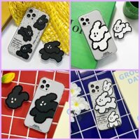 🇰🇷 Ốp Điện Thoại Jelly Màu Trong Suốt Hình Thỏ Kiểu Hàn Quốc Cho iPhone Galaxy Samsung 14 13 12 11 pro max