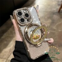【 Ốp lưng iphone16 】 Giá đỡ cát lún kim cương Vỏ điện thoại iphone16 Pro Max 15 14 13 12 11 cho vỏ iPhone Vỏ mềm silicon TPU chống sốc