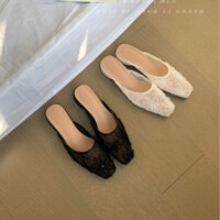 𝗕𝘆𝗖𝗮𝗻𝗱𝘆| Order - Dép Xuyên Thấu Hoạ Tiết Hoa Bling Bling