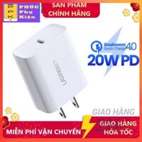 [ PD 20W ] Cốc sạc nhanh UGREEN USB C  20W Power Delivery Fast Charger for IP táo 12 Samsung Xiaomi Huawei