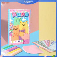 《 Penstok 》 Bộ giấy vẽ tranh cào Bộ tranh cào giấy Bộ tranh cào cầu vồng Đồ chơi nghệ thuật tự làm vui nhộn cho trẻ em Bộ quà tặng giáo dục có sơn Bút dán cho bé trai