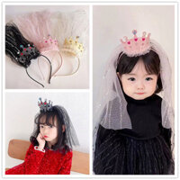 🍎 🍎 Phong cách công chúa Phong cách phương Tây Sinh nhật Vương miện Tóc Mạng che mặt Mũ sinh nhật trẻ em Tiệc ngày lễ Mũ ảnh Mũ cát bé 2501J03