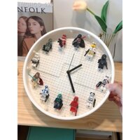 ▼ Phòng trẻ em phòng ngủ đồng hồ khối xây dựng tương thích với Lego đồng hồ treo tường tắt tiếng sáng tạo đồng hồ treo t