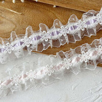 🔥 phụ kiện quần áo 🔥 bao bì hoa ren Cuộn dây ruy băng ren bằng Váy trang trí thủ công DIY ruy băng ren ruy băng ren trắng có hàng sẵn ruy băng đóng gói quà tặng trang trí đa năng tiện dụng ❉Màu Sắc Pháp Ren Phụ Kiện Mặc Ruy Băng Handmade DIY Trang Trí T