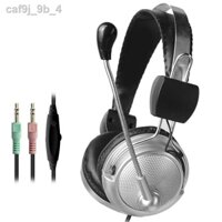 ✓ ☒ↂPinyi Tai Nghe Có Dây Tai Nghe Kép Có Mic Tai Nghe Máy Tính Gọi Video Game Tai Nghe Màu Trắng