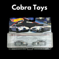 [ PREMIUM ] SET 2 CARS NISSAN SKYLINE GTR R34 & R32  - Cobra Toys - Hot Wheels PREMIUM -Xe mô hình tỉ lệ 1:64