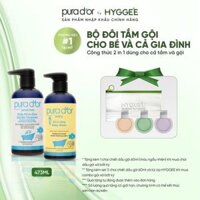 [ Pura Dor by Hyggee ] Bộ đôi sữa tắm gội PURA D'OR cho bé 473ml organic, dịu nhẹ, làm sạch đa năng cho da nhạy cảm