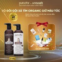 [ Pura Dor ] Combo dầu gội xả tím PURA ColorHarmony Purple organic, khử vàng giúp giữ màu tóc nhuộm