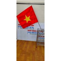 ( Q9HCM) - Combo Bộ Treo Cờ Gồm Chân Gía Đỡ Cây Cắm Cờ INOX Cao Cấp + Lá Cờ Vải Phi Bóng Cao Cấp - Mã: BC041016I + LC -