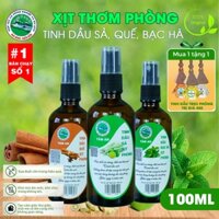 [ QUÀ TẶNG 45K ] Bình xịt phòng tinh dầu sả chanh, quế , bạc hà thơm phòng, xua đuổi muỗi