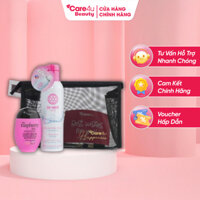 [ Quà tặng bạn gái ] Set quà tặng chăm sóc da 3 món ( Xịt khoáng 150ml + kem dưỡng tay 75mk + Túi đựng mỹ phẩm Nhân